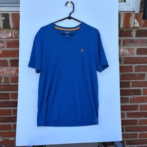 Chaps Mens Blue Heather V-Neck Short Sleeve T-Shirt Size M
